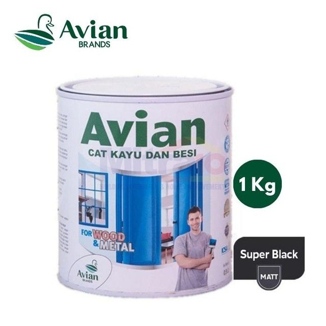 cat kayu  Avian Synthetic SBM Super Black Matt 1Kg