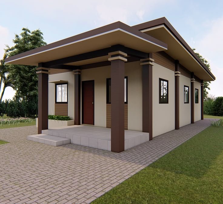 Warna Cat Rumah Bagian Luar Coklat Putih