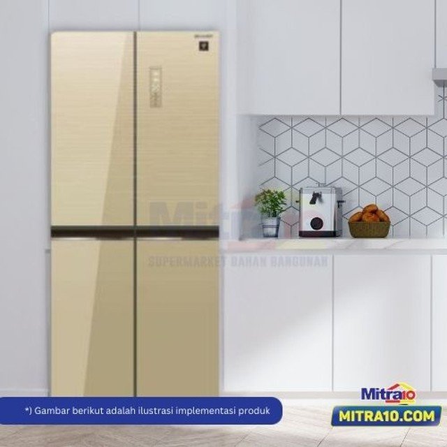 kulkas 4 pintu terbaik, Sharp Kulkas 4 Pintu Side By Side SJ-IF51 PG-CG Gold
