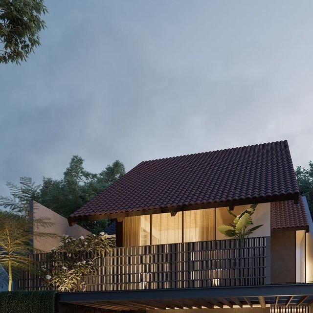 desain atap minimalisAtap Miring Satu Arah (Skillion Roof)