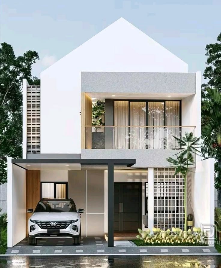 desain Rumah Modern dengan Dominasi Putih Bersih