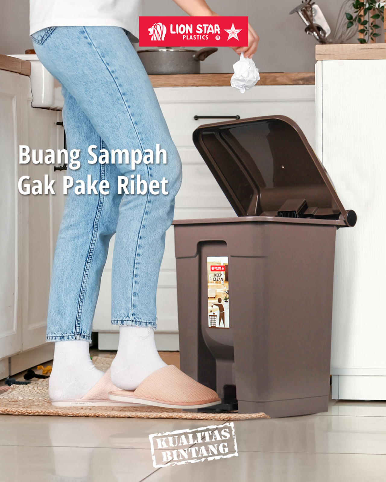 Lion Star C-51 Garbi Dust Bin 20 Litres – Ramping dan Hemat Ruang