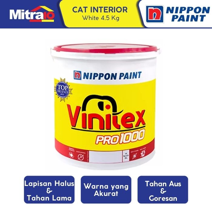 5. Vinilex Pro Cat Bagian Dalam Rumah 1000-9102 White 4.5 Kg