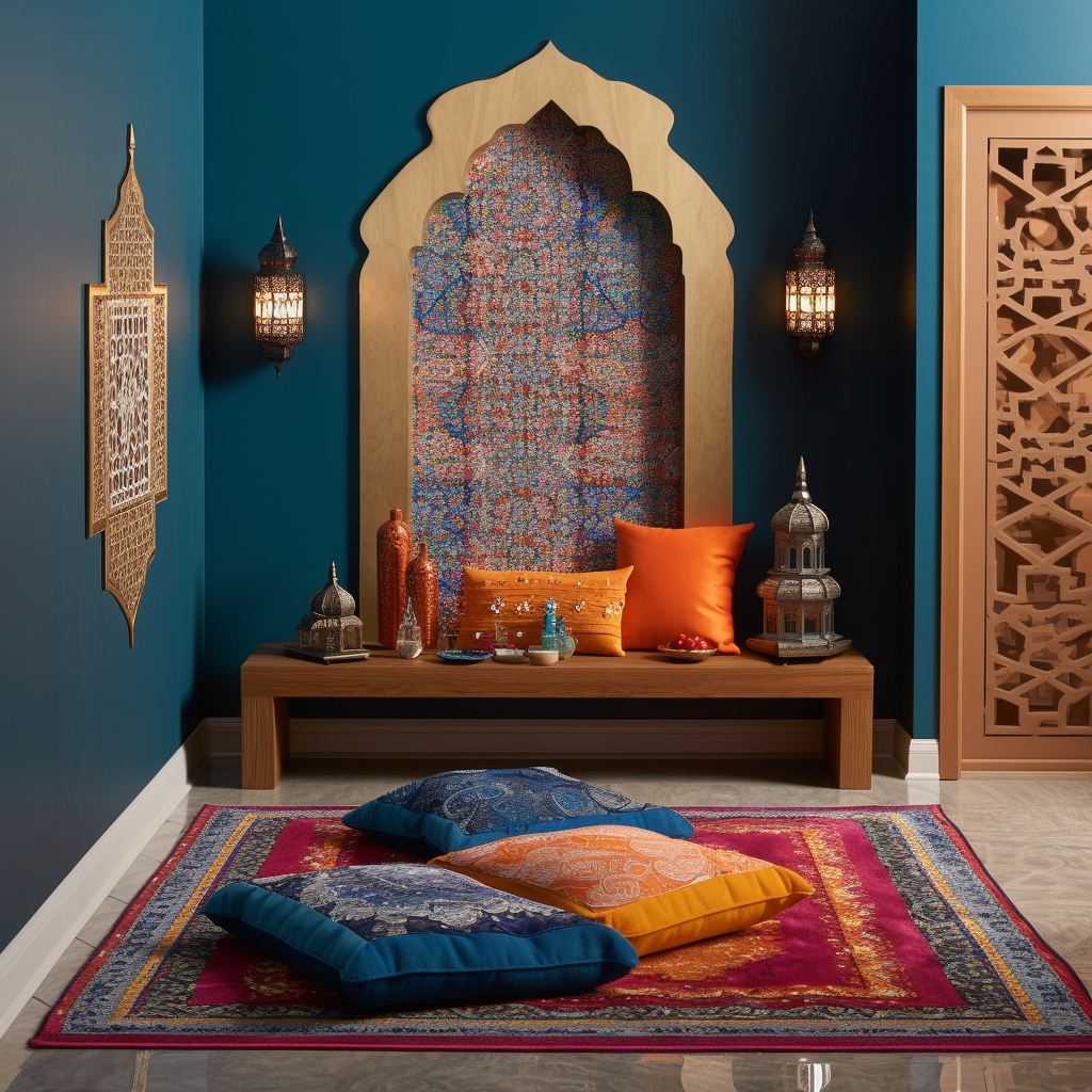 Tempat Sholat di Rumah dengan Nuansa Timur Tengah 