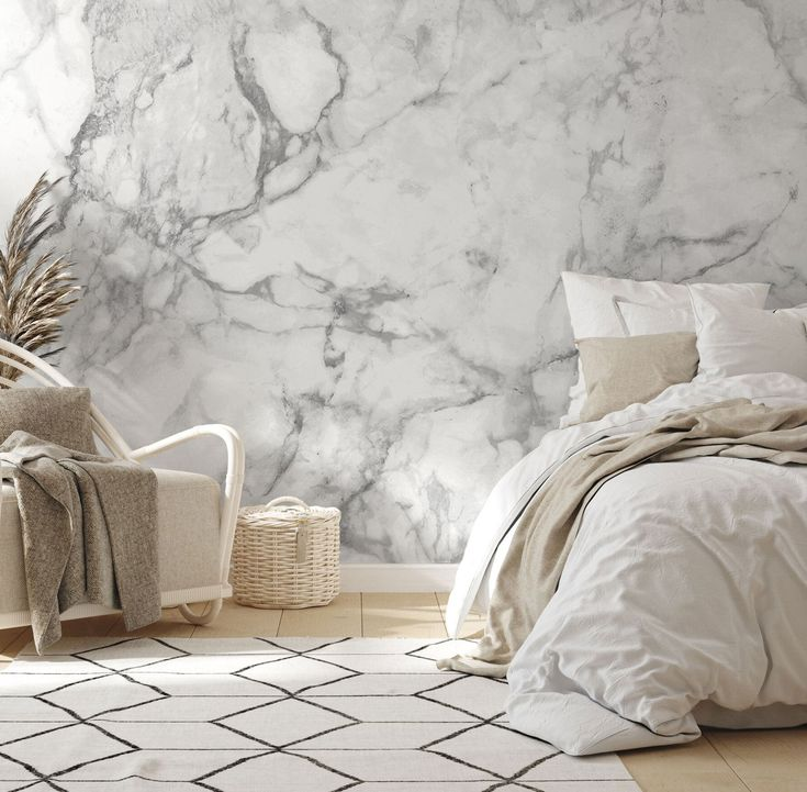 Wallpaper Kamar Tidur Motif Marble Elegan