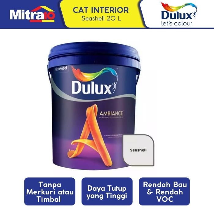 1. Dulux Cat Tembok Interior Ambiance Seashell 44806 20 Liter