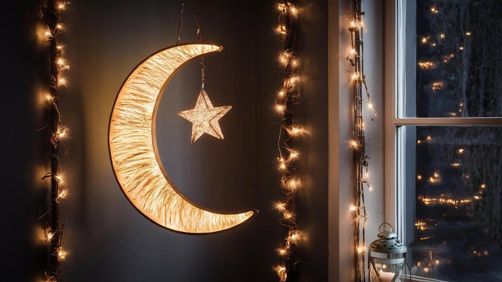 Lampu Gantung Berbentuk Bulan dan Bintang | Lampu Ramadhan