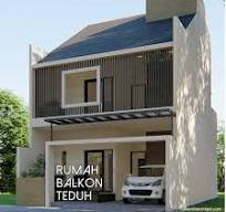 Fasad rumah minimalis dengan balkon