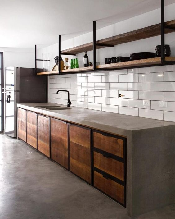 dapur sederhana gaya industrialis