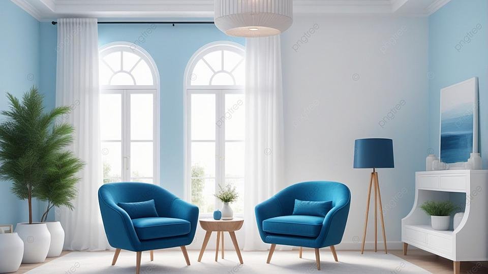 Perpaduan Warna Biru Langit dan Putih untuk Kamar