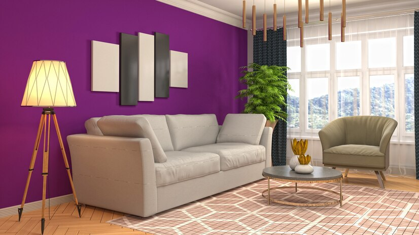 Warna Cat Ruang Tamu Agar Terlihat Mewah : Ungu