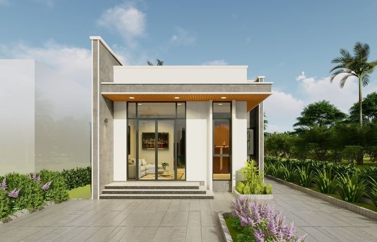 Desain rumah minimalis modern dengan halaman luas