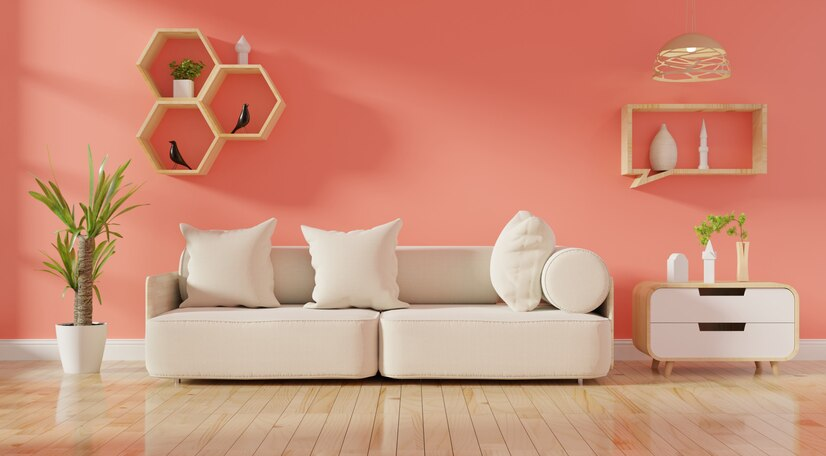 Warna Cat Ruang Tamu Agar Terlihat Mewah : Peach