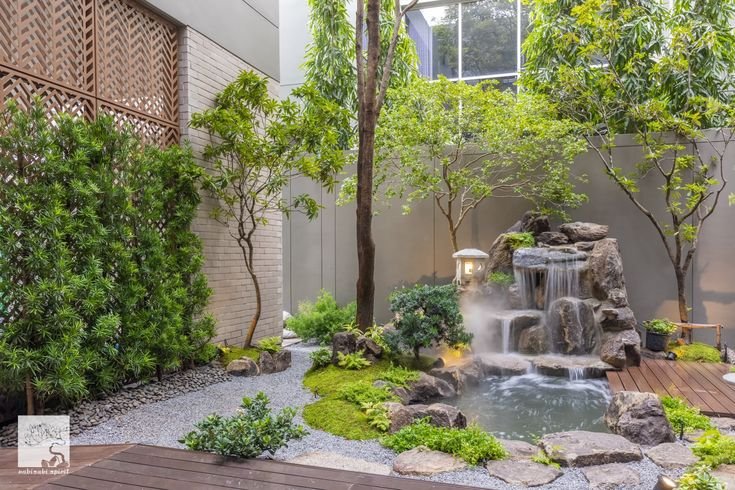 Taman dalam rumah konsep zen