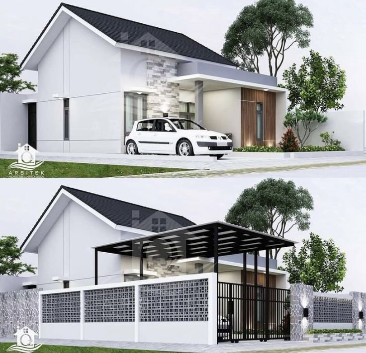 Desain rumah minimalis memanjang ke belakang