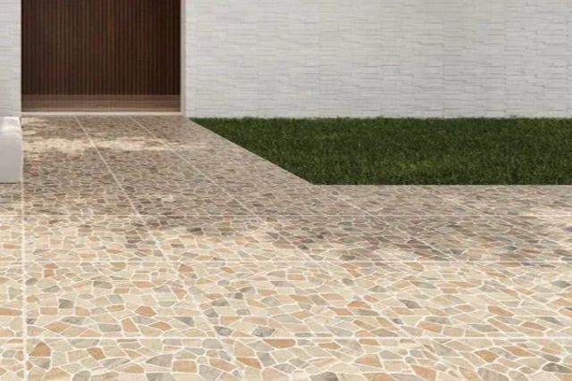 keramik garasi mobil mewah motif kalem