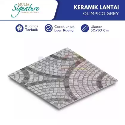 keramik garasi mobil mewah motif lingkaran