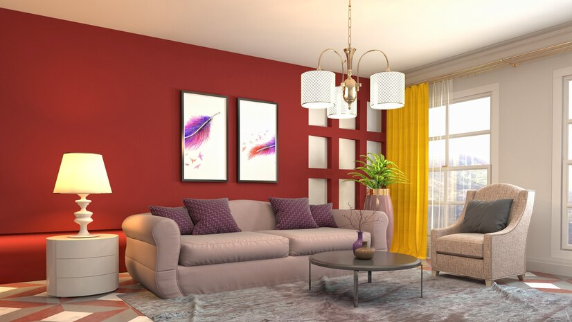 Warna Cat Ruang Tamu Agar Terlihat Mewah : Merah
