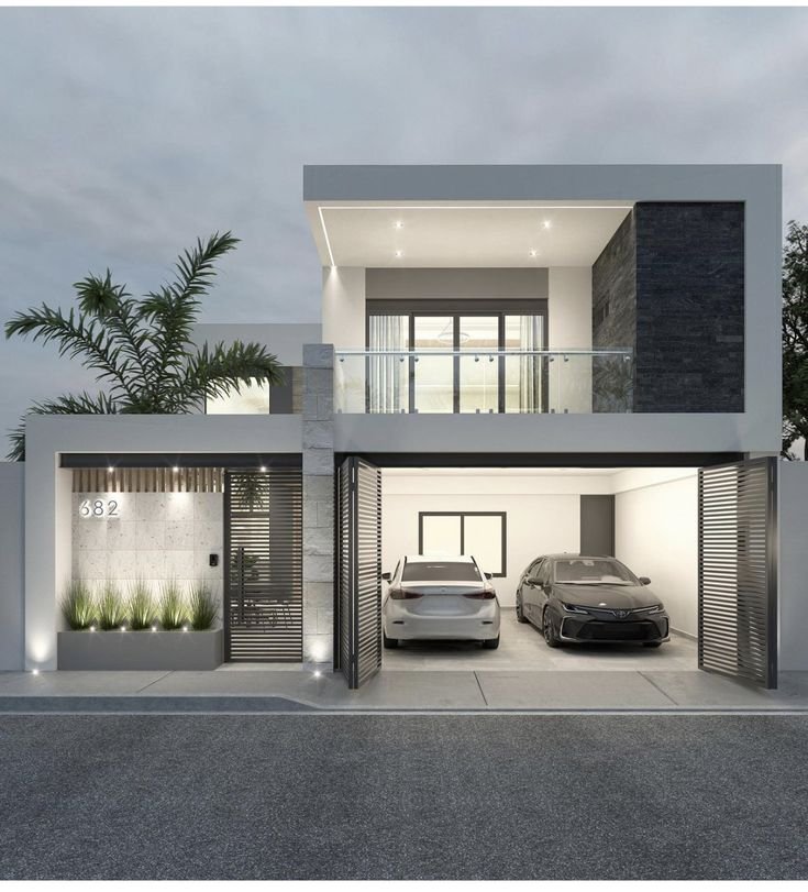 Desain rumah minimalis modern model memanjang