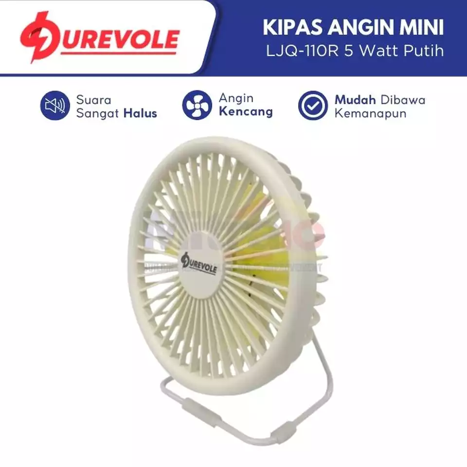 Durevole Kipas Angin Mini Meja LJQ-110R 5 Watt Putih