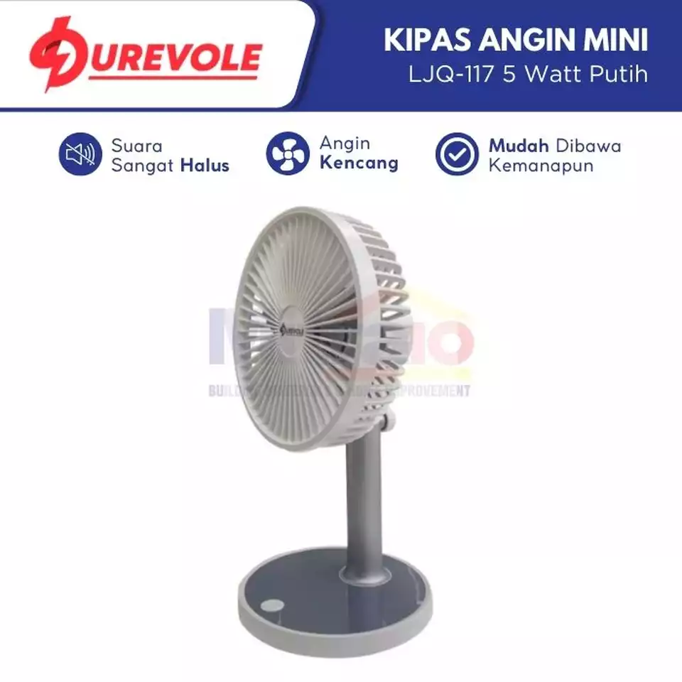 Durevole Kipas Angin Mini Meja LJQ-117 5 Watt Putih
