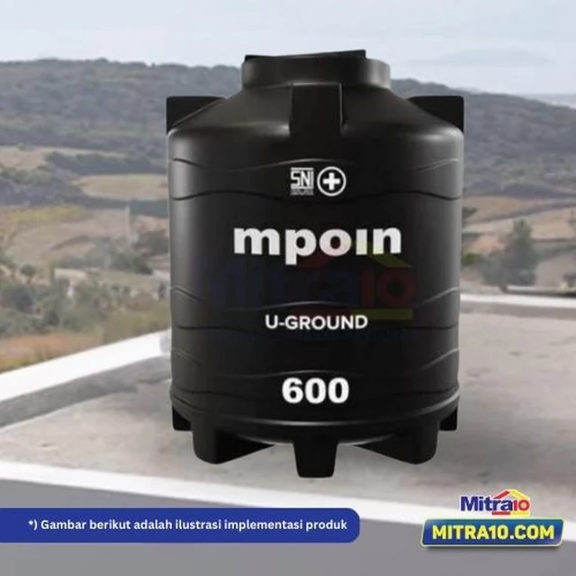 Mpoin Tangki Air U-Ground Series U600 550 Liter Hitam