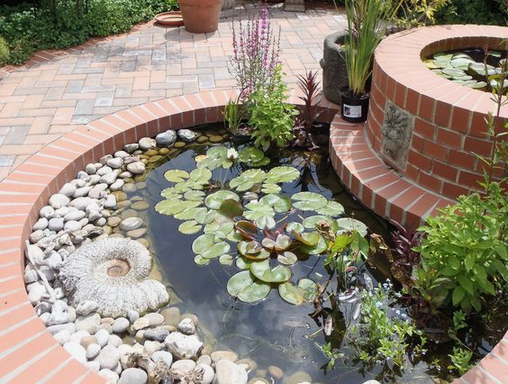 9. Kolam Ikan Minimalis Lingkaran, Klasik & Tetap Menarik