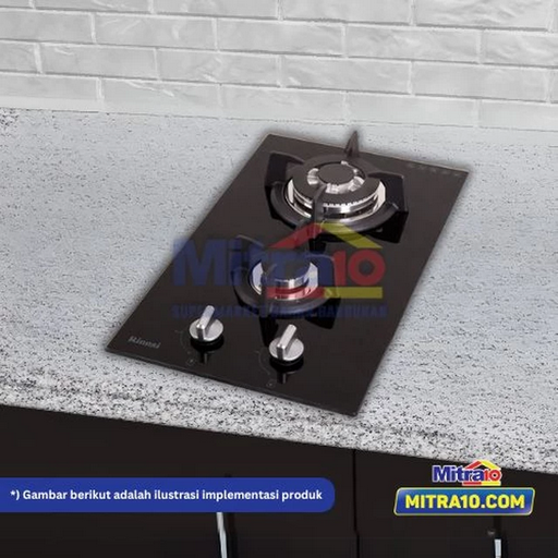 5. Rinnai Kompor Tanam Kaca 2 Tungku RB-3312 S(GBS) Hitam