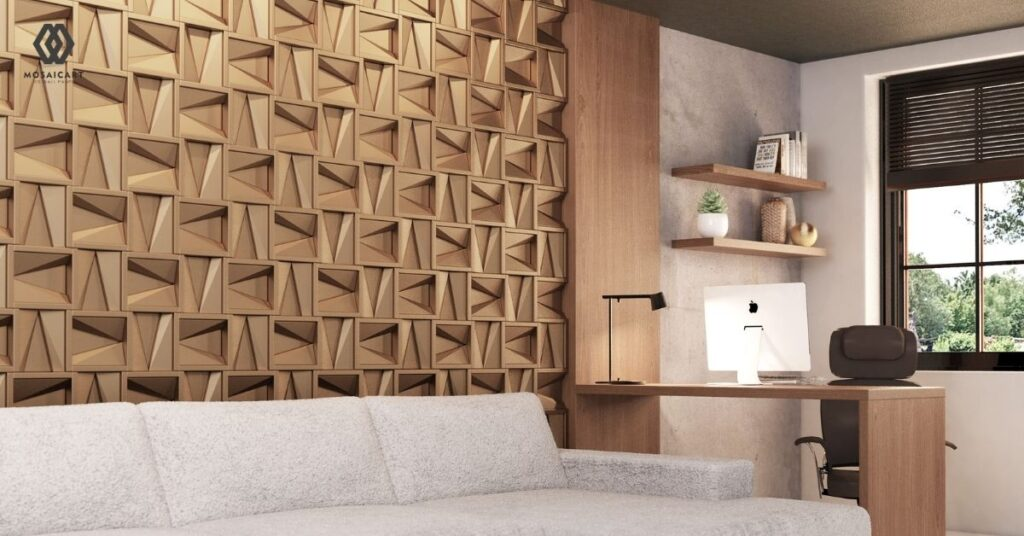 Panel Kayu pada Dinding untuk Tekstur Tambahan