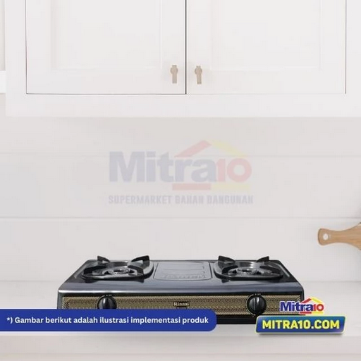 2. Rinnai Kompor Gas Portabel Keramik 2 Tungku RI-522S 2TK Hitam