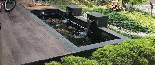 7. Kolam Ikan Minimalis Mini yang Hemat Tempat