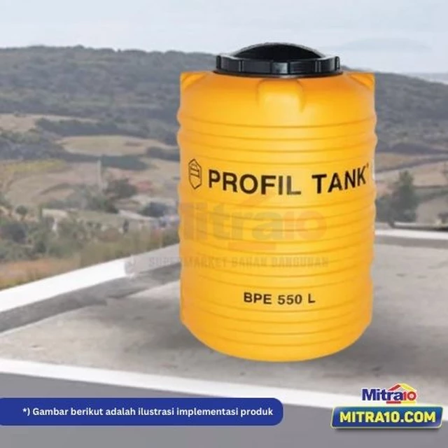 Profil Tangki Air BPE 550LT PU 550 Liter Kuning