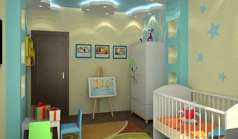 desain plafon kamar tidur berbentuk awan