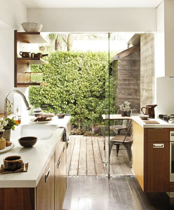 desain dapur minimalis 3x2 dengan pintu kaca