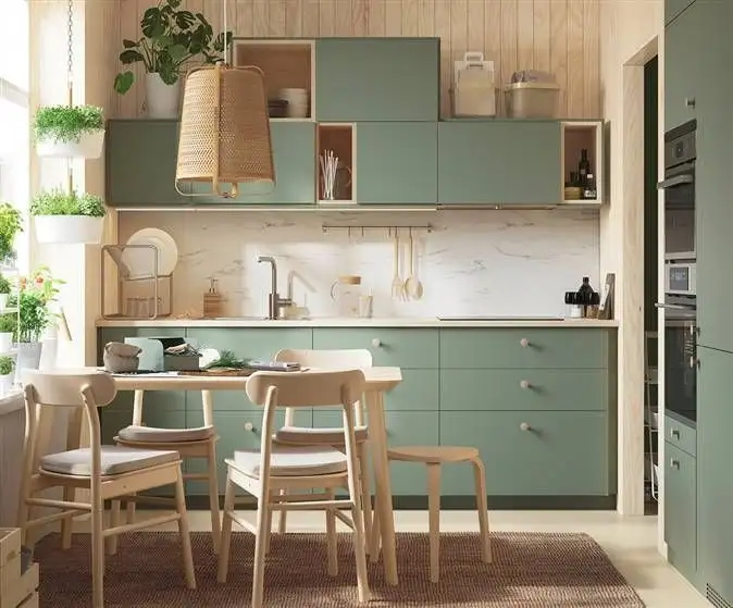 desain dapur minimalis 3x2 sage green