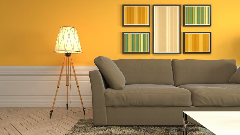 Warna Cat Ruang Tamu Agar Terlihat Mewah : Oranye dan Putih