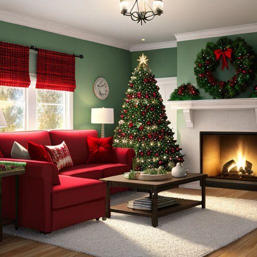 dekorasi natal di ruang tamu