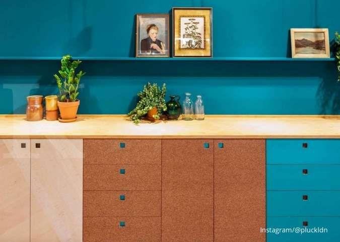 Biru tosca dengan coklat untuk interior rumah