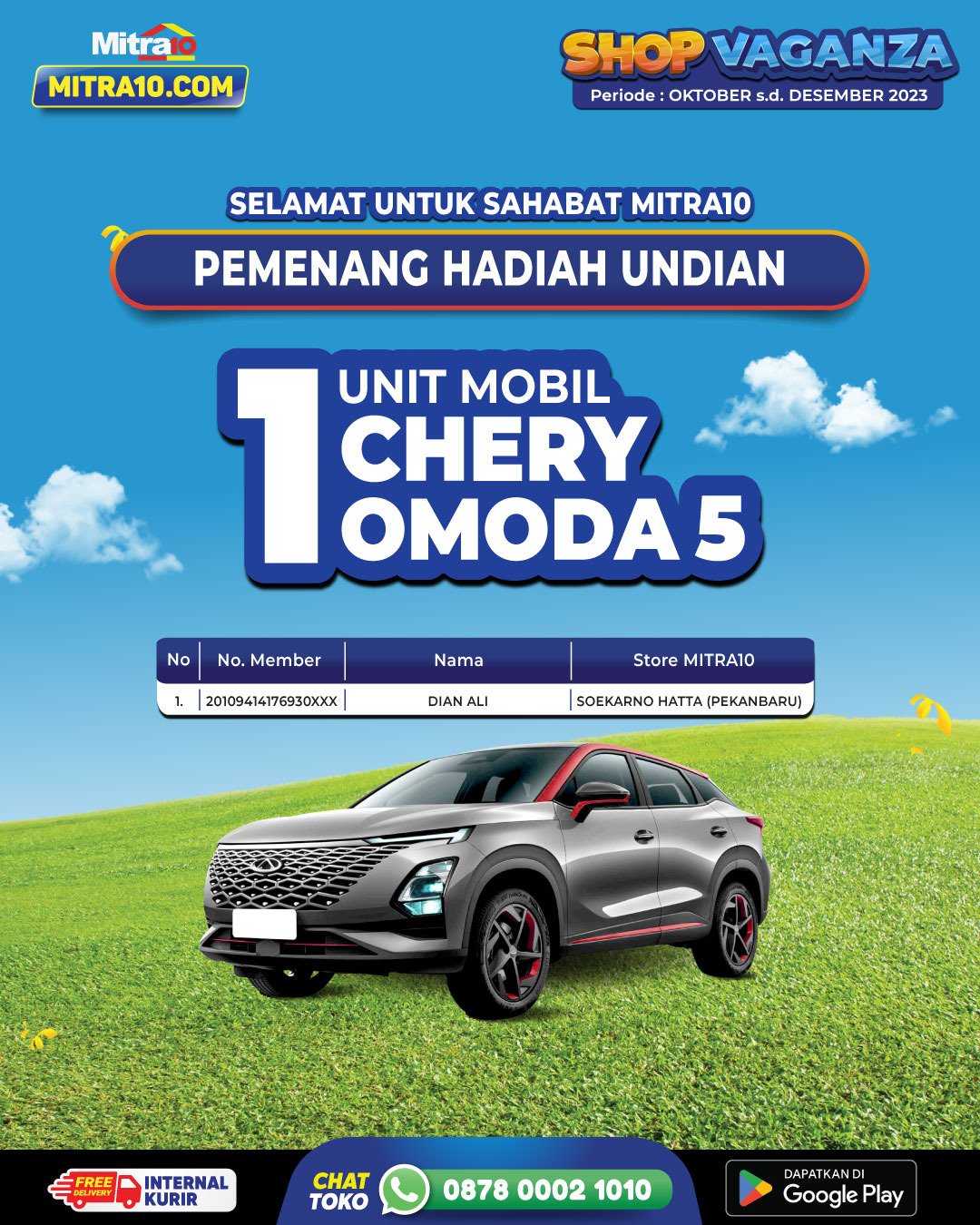 Pemenang Shopvaganza 2023 Mitra10 Hadiah Mobil