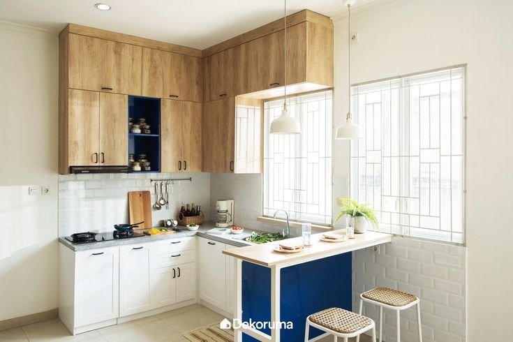 Desain dapur minimalis 3x3 dengan jendela
