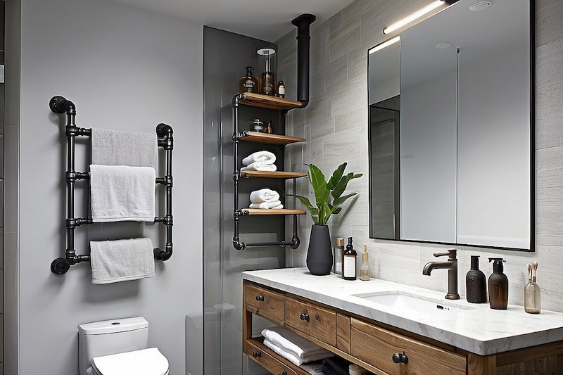 Desain Kamar Mandi Industrial