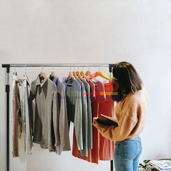 Model Gantungan Baju dari Besi Rak Single Stand