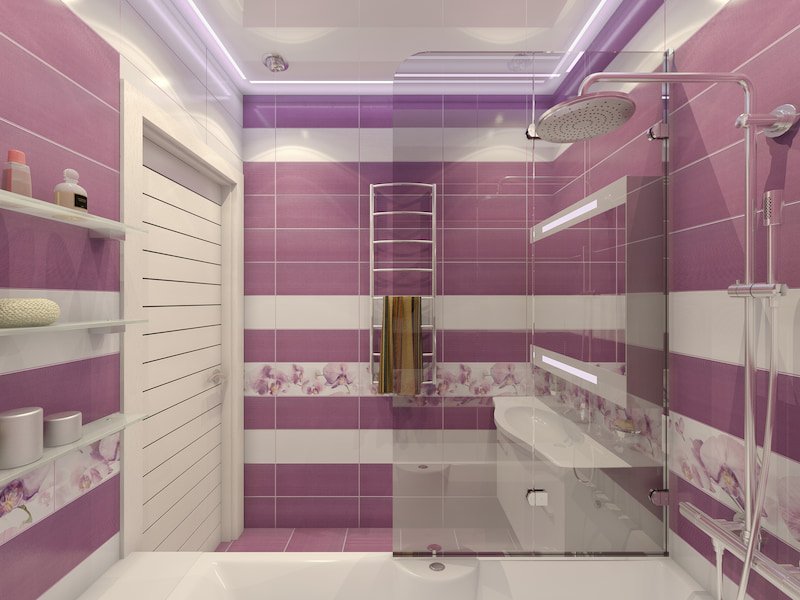 Keramik kamar mandi warna lavender