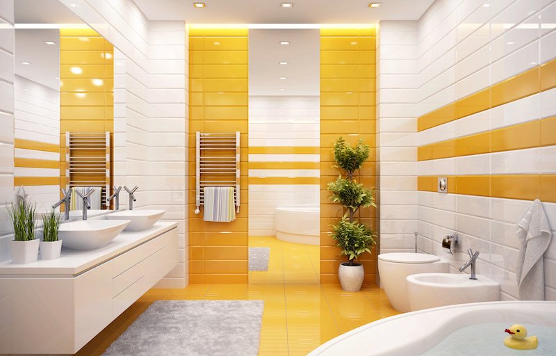 Keramik kamar mandi warna kuning