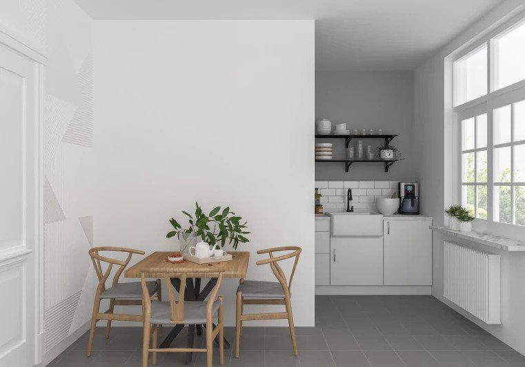 desain dapur minimalis 2x2 serba putih