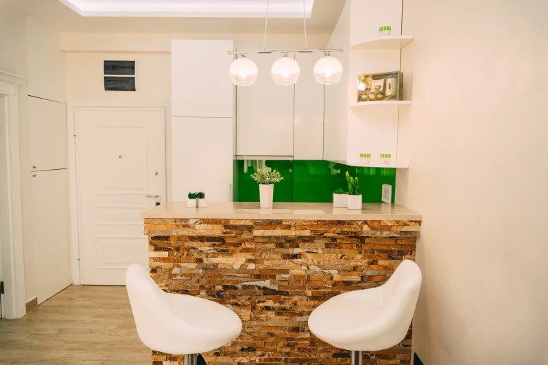 desain dapur minimalis 2x2 dengan mini bar