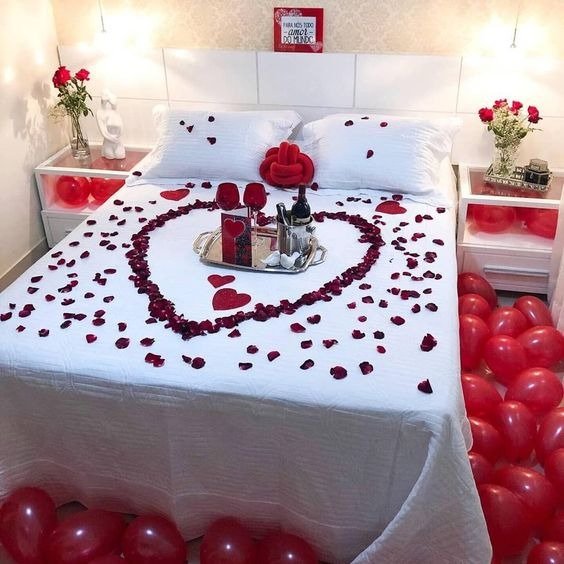 dekor kamar pengantin tema merah