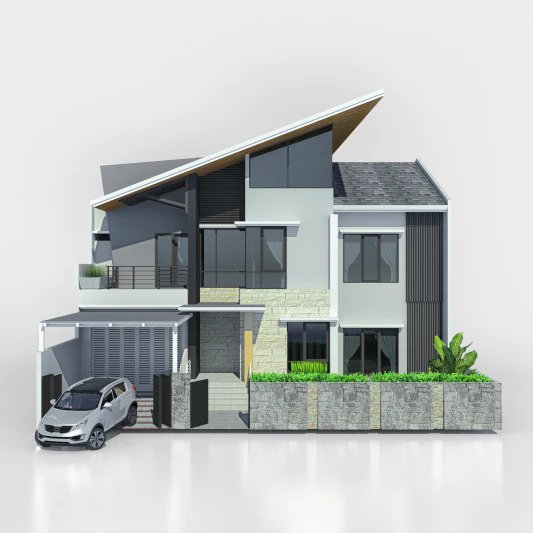 desain rumah 2 lantai tipe 45