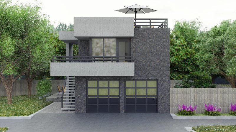 desain rumah mungil 2 lantai