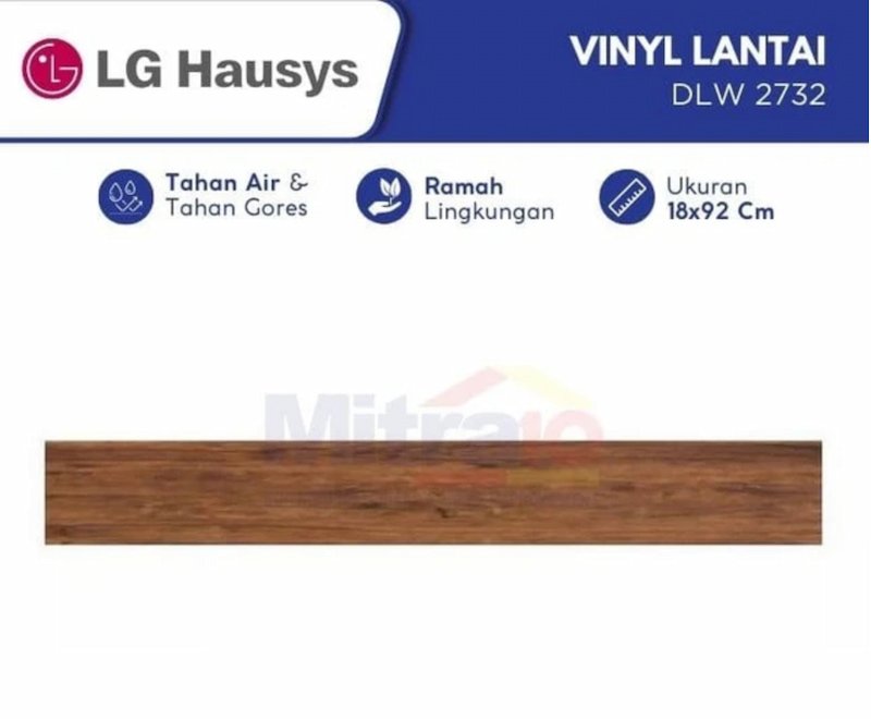 Lg Decotile Vinyl Lantai DLW 2732 3 Meter 0.3x18x92 Cm Coklat Kayu